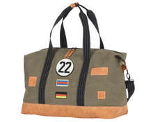 Load the image into the gallery, Sac de Voyage Week-end 24H - Kaki, Personnalisable et Raffiné en Coton avec Patch - LÉGENDE