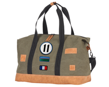 Load the image into the gallery, Sac de Voyage Week-end 24H - Kaki, Personnalisable et Raffiné en Coton avec Patch - LÉGENDE