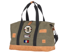 Load the image into the gallery, Sac de Voyage Week-end 24H - Kaki, Personnalisable et Raffiné en Coton avec Patch - LÉGENDE