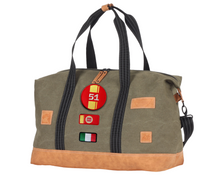 Load the image into the gallery, Sac de Voyage Week-end 24H - Kaki, Personnalisable et Raffiné en Coton avec Patch - LÉGENDE