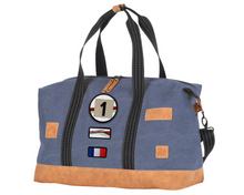 Charger l'image dans la galerie, Sac de Voyage Week-end 24H - Bleu, Personnalisable et Raffiné en Coton avec Patch - LÉGENDE