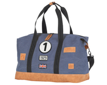 Load the image into the gallery, Sac de Voyage Week-end 24H - Bleu, Personnalisable et Raffiné en Coton avec Patch - LÉGENDE