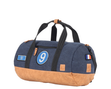 Load the image into the gallery, Sac de Voyage Polochon 24H - Bleu, Personnalisable et Élégant en Coton avec Patch - LÉGENDE