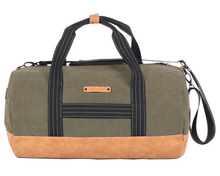 Charger l'image dans la galerie, Sac de Voyage Polochon 24H - Kaki, Personnalisable et Élégant en Coton avec Patch - LÉGENDE