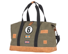 Load the image into the gallery, Sac de Voyage Week-end 24H - Kaki, Personnalisable et Raffiné en Coton avec Patch - LÉGENDE