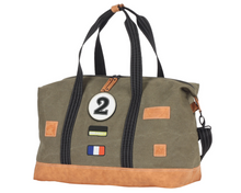 Load the image into the gallery, Sac de Voyage Week-end 24H - Kaki, Personnalisable et Raffiné en Coton avec Patch - LÉGENDE
