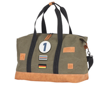Load the image into the gallery, Sac de Voyage Week-end 24H - Kaki, Personnalisable et Raffiné en Coton avec Patch - LÉGENDE