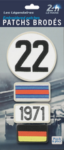 Load the image into the gallery, <transcy>24H LEGENDE - Pack of 4 repositionable embroidered patches - 1971</transcy>
