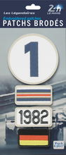 Load the image into the gallery, <transcy>24H LEGENDE - Pack of 4 repositionable embroidered patches - 1982</transcy>