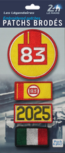 Charger l'image dans la galerie, 4 Patchs Brodés Scratch (Pour Sacs LÉGENDE) – Victoire Ferrari 2025 – 24H LÉGENDE
