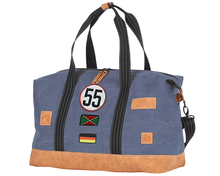Charger l'image dans la galerie, Sac de Voyage Week-end 24H - Bleu, Personnalisable et Raffiné en Coton avec Patch - LÉGENDE