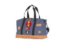Load the image into the gallery, Sac de Voyage Week-end 24H - Bleu, Personnalisable et Raffiné en Coton avec Patch - LÉGENDE