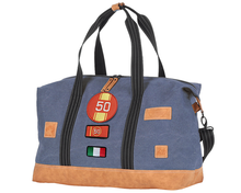 Charger l'image dans la galerie, Sac de Voyage Week-end 24H - Bleu, Personnalisable et Raffiné en Coton avec Patch - LÉGENDE