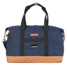 Load the image into the gallery, Sac de Voyage Week-end 24H - Bleu, Personnalisable et Raffiné en Coton avec Patch - LÉGENDE