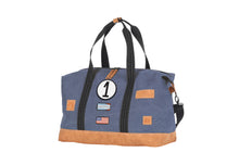 Load the image into the gallery, Sac de Voyage Week-end 24H - Bleu, Personnalisable et Raffiné en Coton avec Patch - LÉGENDE