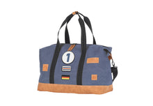 Load the image into the gallery, Sac de Voyage Week-end 24H - Bleu, Personnalisable et Raffiné en Coton avec Patch - LÉGENDE