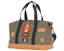 Load the image into the gallery, Sac de Voyage Week-end 24H - Kaki, Personnalisable et Raffiné en Coton avec Patch - LÉGENDE