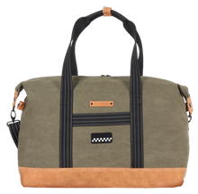 Load the image into the gallery, Sac de Voyage Week-end 24H - Kaki, Personnalisable et Raffiné en Coton avec Patch - LÉGENDE