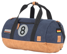 Load the image into the gallery, Sac de Voyage Polochon 24H - Bleu, Personnalisable et Élégant en Coton avec Patch - LÉGENDE