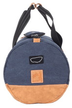 Load the image into the gallery, Sac de Voyage Polochon 24H - Bleu, Personnalisable et Élégant en Coton avec Patch - LÉGENDE