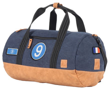 Load the image into the gallery, Sac de Voyage Polochon 24H - Bleu, Personnalisable et Élégant en Coton avec Patch - LÉGENDE