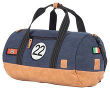Load the image into the gallery, Sac de Voyage Polochon 24H - Bleu, Personnalisable et Élégant en Coton avec Patch - LÉGENDE