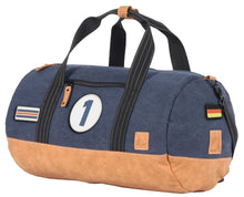 Load the image into the gallery, Sac de Voyage Polochon 24H - Bleu, Personnalisable et Élégant en Coton avec Patch - LÉGENDE