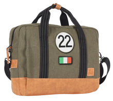 Load the image into the gallery, Sacoche Multimédia 24H - Kaki, Personnalisable pour Ordinateur avec Patch - LÉGENDE