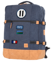 Load the image into the gallery, Sac de Voyage Cabine 24H - Bleu, Personnalisable et Chic en Coton avec Patch - LÉGENDE