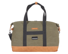 Load the image into the gallery, Sac de Voyage Week-end 24H - Kaki, Personnalisable et Raffiné en Coton avec Patch - LÉGENDE