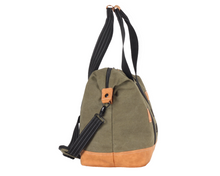 Load the image into the gallery, Sac de Voyage Week-end 24H - Kaki, Personnalisable et Raffiné en Coton avec Patch - LÉGENDE