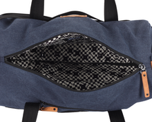 Load the image into the gallery, Sac de Voyage Polochon 24H - Bleu, Personnalisable et Élégant en Coton avec Patch - LÉGENDE