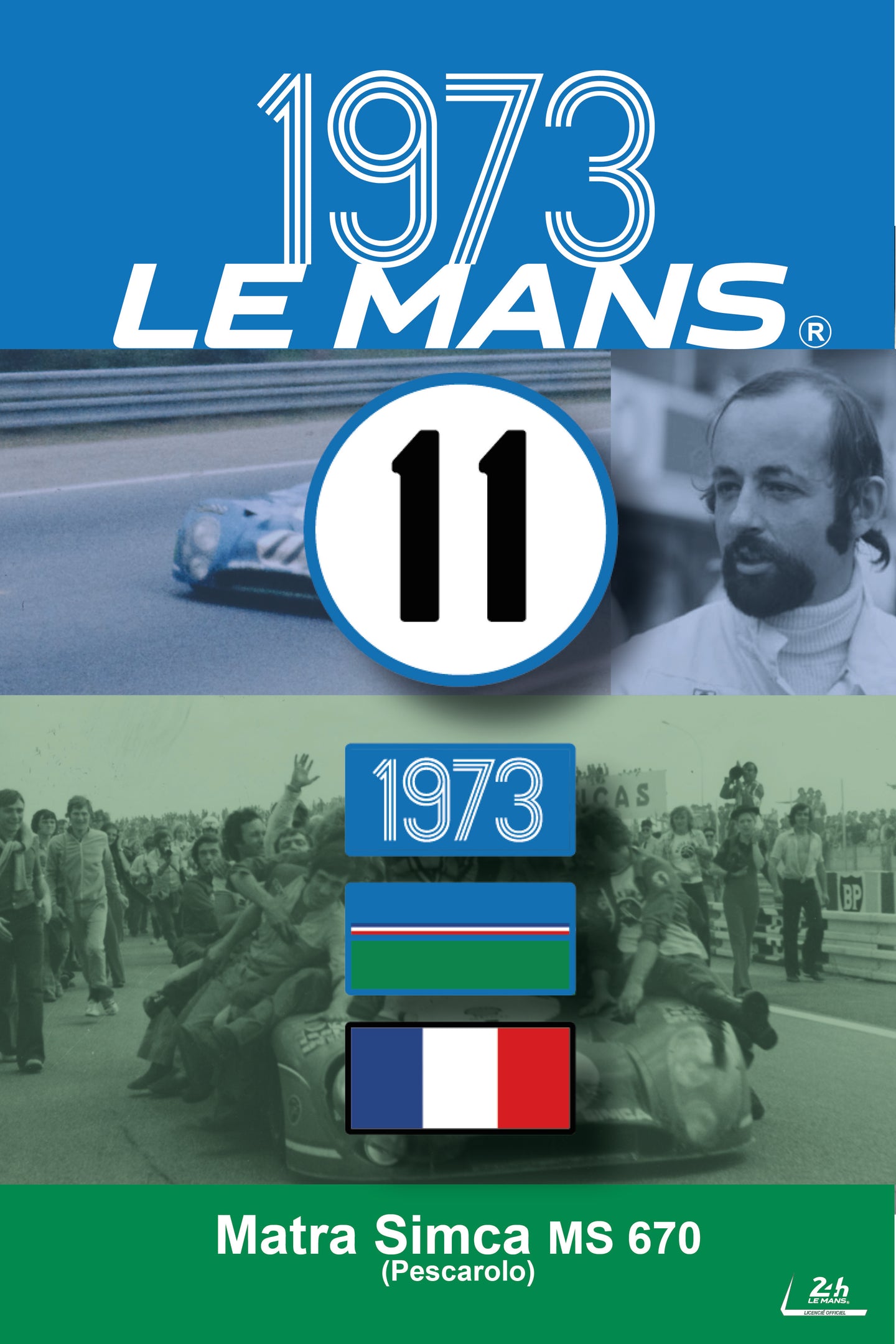 4 Patchs Brodés Scratch (Pour Sacs LÉGENDE) – Victoire Matra 1973 – 24H LÉGENDE