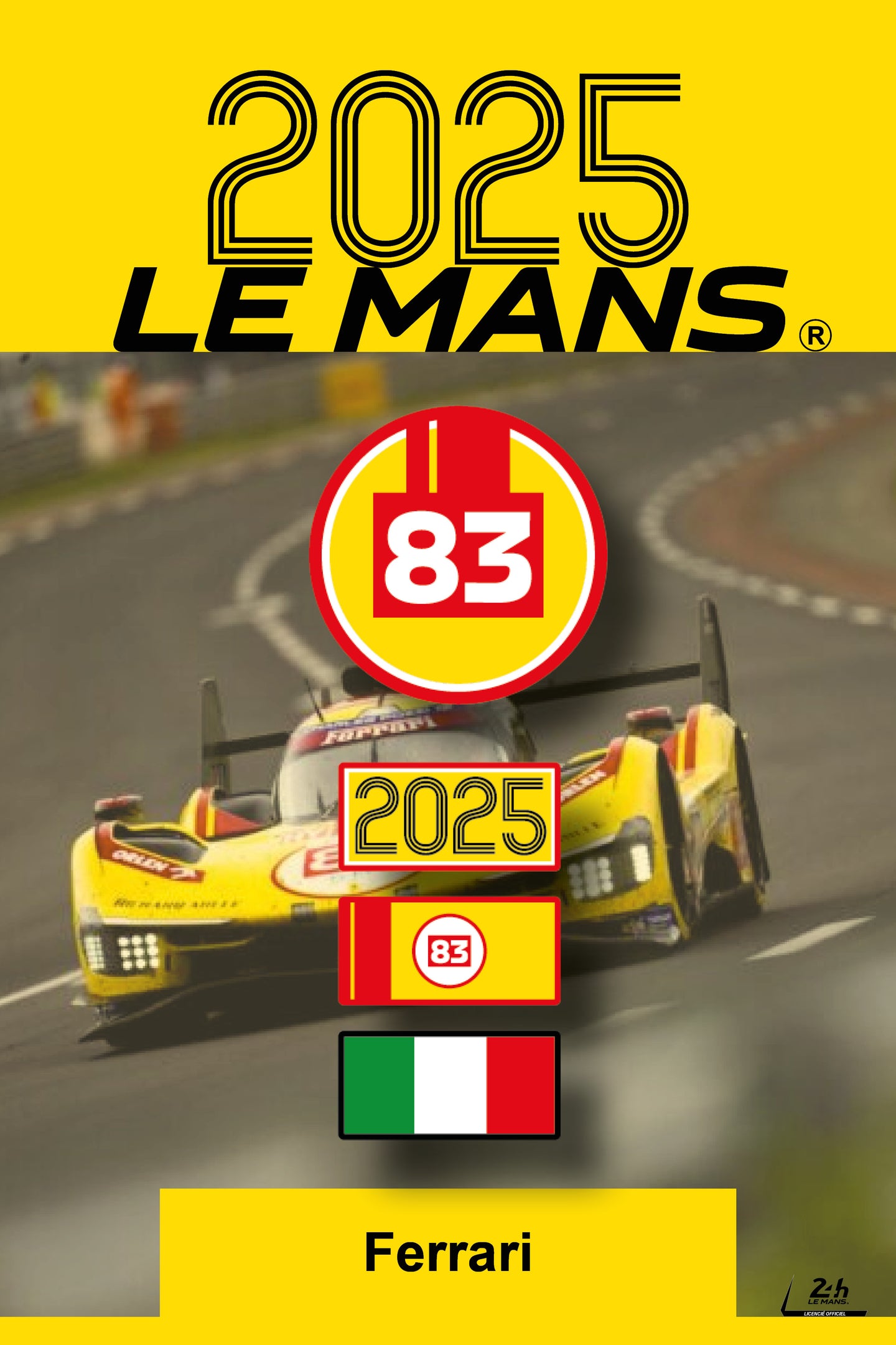 4 Patchs Brodés Scratch (Pour Sacs LÉGENDE) – Victoire Ferrari 2025 – 24H LÉGENDE