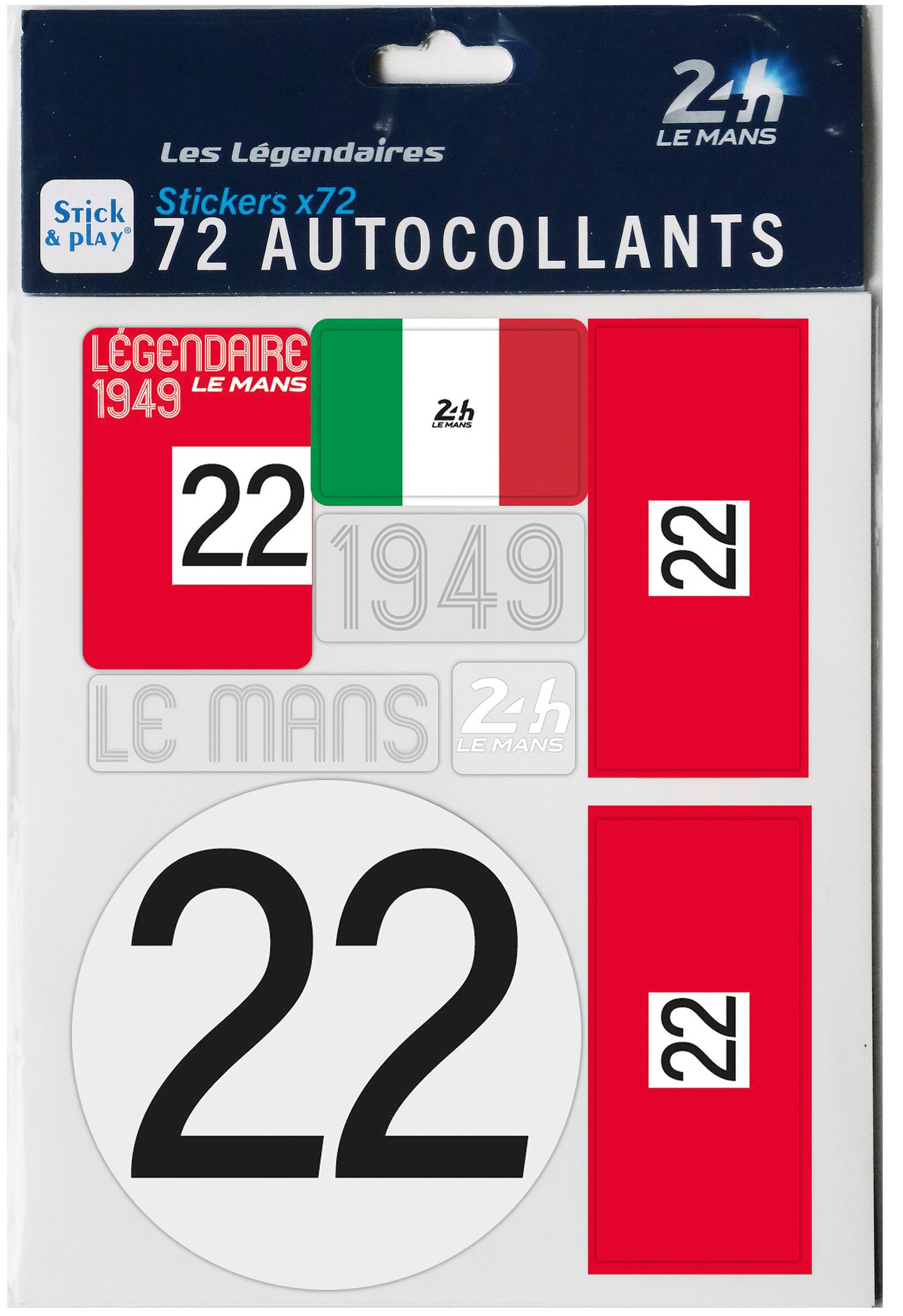 <transcy>24H LEGENDE - Pack of 5 repositionable sticker sheets - 1949</transcy>