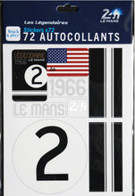Charger l&#39;image dans la galerie, 24H LEGENDE - Pochette de 5 planches d&#39;autocollants repositionnables - 1966 - Noir
