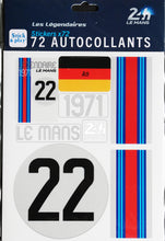 Load the image into the gallery, &lt;transcy&gt;24H LEGENDE - Pack of 5 repositionable sticker sheets - 1971&lt;/transcy&gt;
