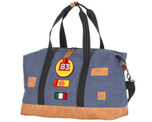 Load the image into the gallery, Sac de Voyage Week-end 24H - Bleu, Personnalisable et Raffiné en Coton avec Patch - LÉGENDE

