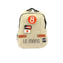 Charger l&#39;image dans la galerie, 24h LEGENDE - Petit sac à dos beige en coton avec patch brodé
