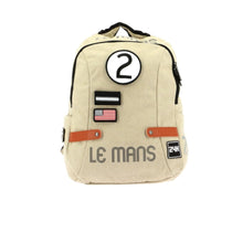 Charger l&#39;image dans la galerie, 24h LEGENDE - Petit sac à dos beige en coton avec patch brodé
