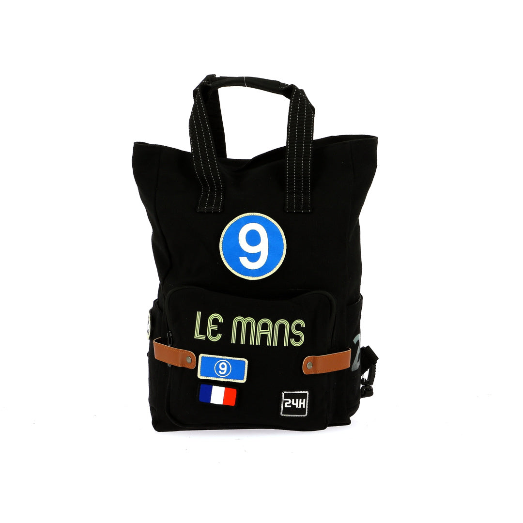 24H LE MANS CLASSIC - Grand sac à dos avec patch - Coton - Noir