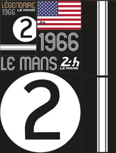 Charger l&#39;image dans la galerie, 24H LEGENDE - Pochette de 5 planches d&#39;autocollants repositionnables - 1966 - Noir

