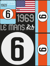 Charger l&#39;image dans la galerie, 24H LEGENDE - Pochette de 5 planches d&#39;autocollants repositionnables - 1969
