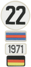 Load the image into the gallery, &lt;transcy&gt;24H LEGENDE - Pack of 4 repositionable embroidered patches - 1971&lt;/transcy&gt;
