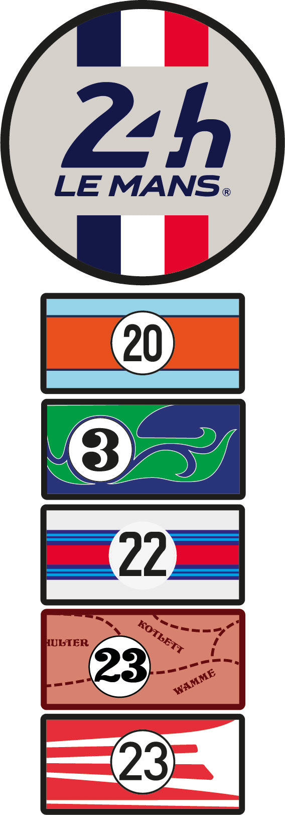 24H LEGENDE - 7 patchs brodés - Edition spéciale Porsche 917